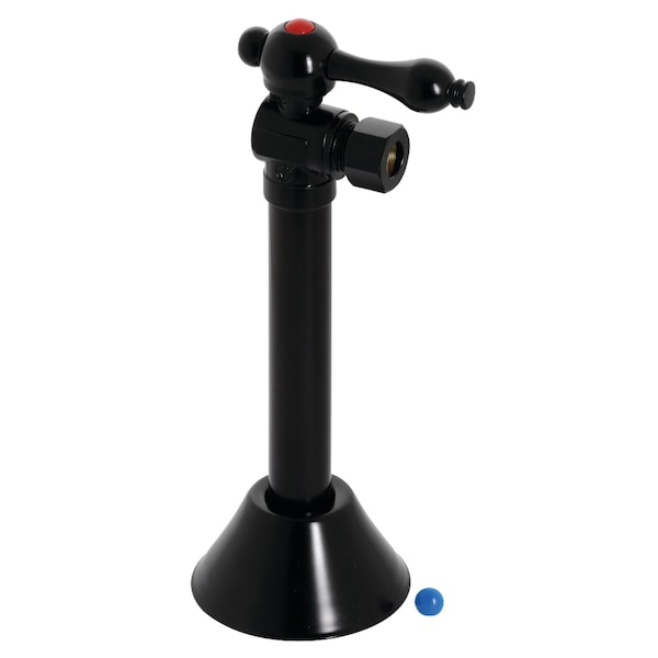 1/2" Sweat X 3/8" OD Comp Angle Shut-Off Valve W/ 5" Extension, Black